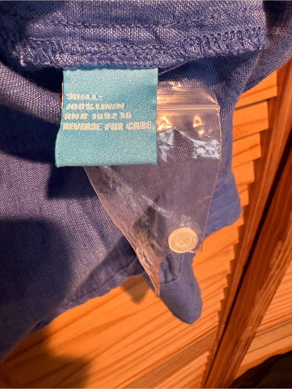 J. McLaughlin Blue Linen Shirt Lightweight Spring Summer Long sleeve Button Up - Picture 5 of 8